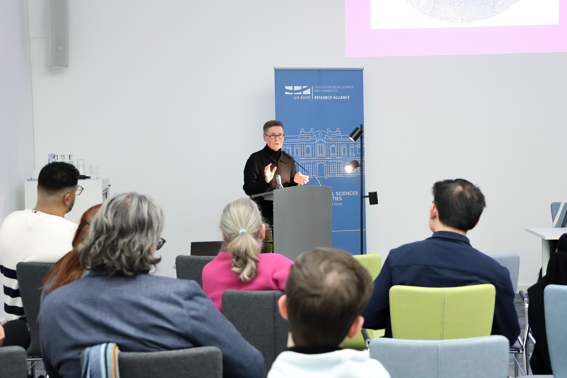 Author Dr Angela Steidele reading from her book 'Geschichte einer Liebe: Adele Schopenhauer und Sibylle Mertens'