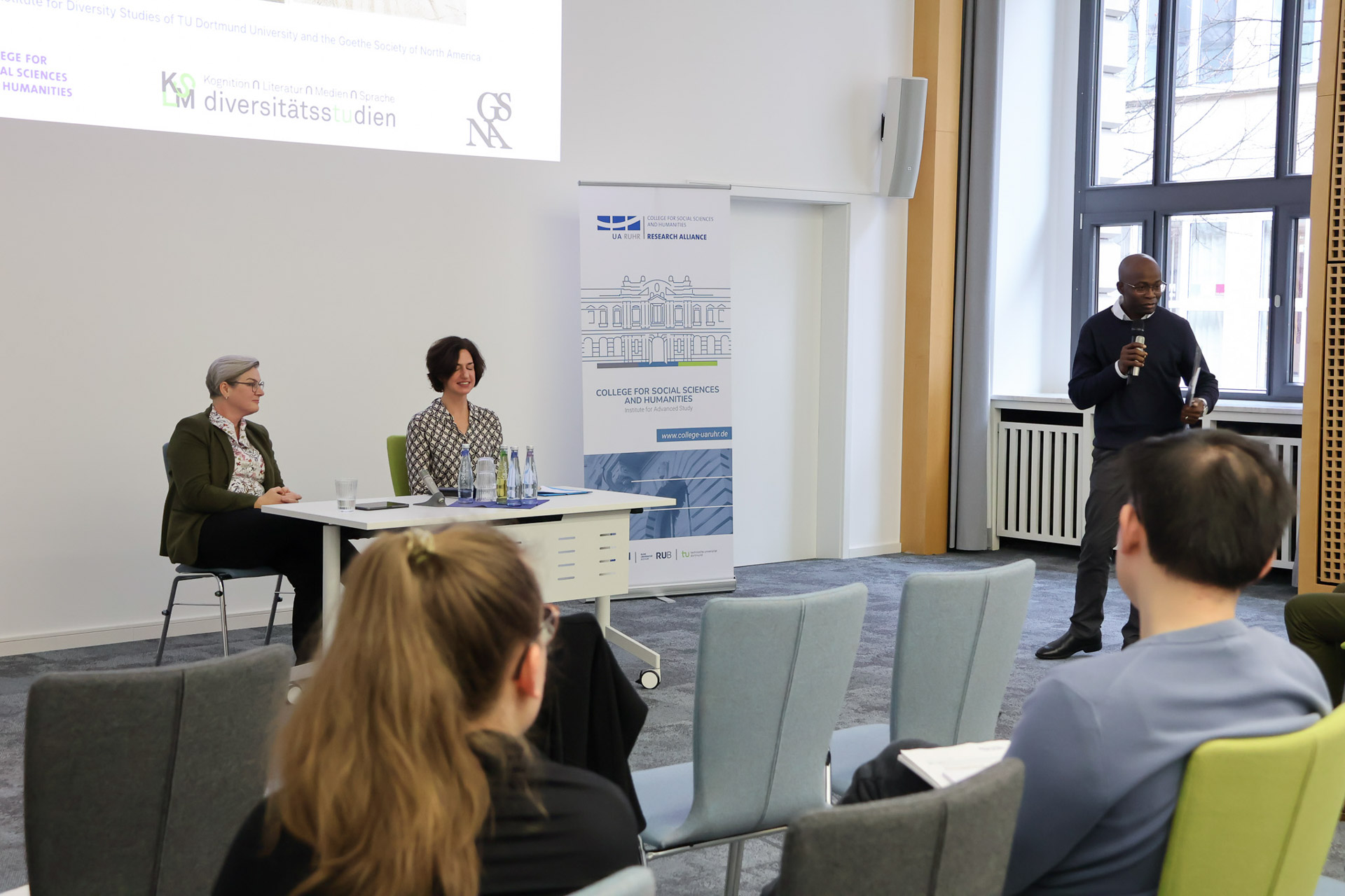 Panel discussion with Prof. Sigrid Nieberle, TU Dortmund University, and Prof. Heidi Schlipphacke, moderated by Prof. Nadjib Sadikou, Europa-Universität Flensburg